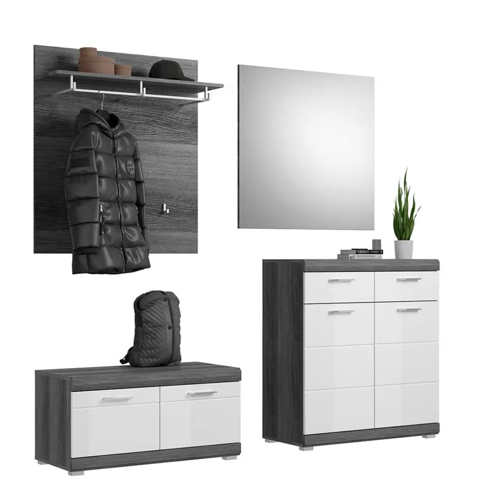 Hochglanz Flureinrichtung Set - Nancys (vierteilig)