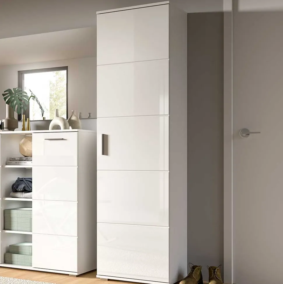 Hochglanz Flurschrank in Weiß - Rugova
