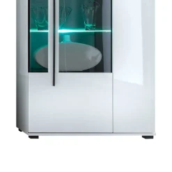 Hochglanz Highboard Jetongos in Weiß Glas