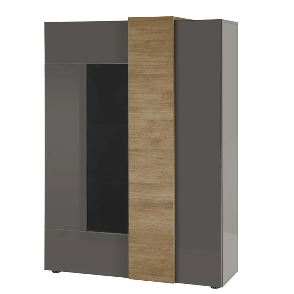 Hochglanz Highboard mit Glas - Eracosta