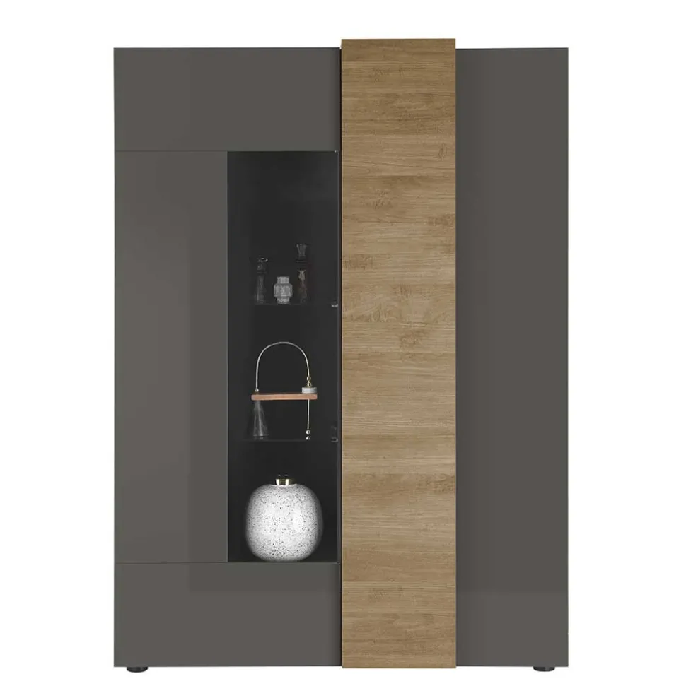 Hochglanz Highboard mit Glas - Eracosta