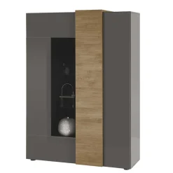 Hochglanz Highboard mit Glas - Eracosta