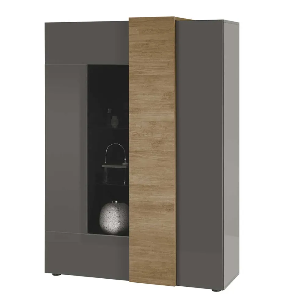 Hochglanz Highboard mit Glas - Eracosta