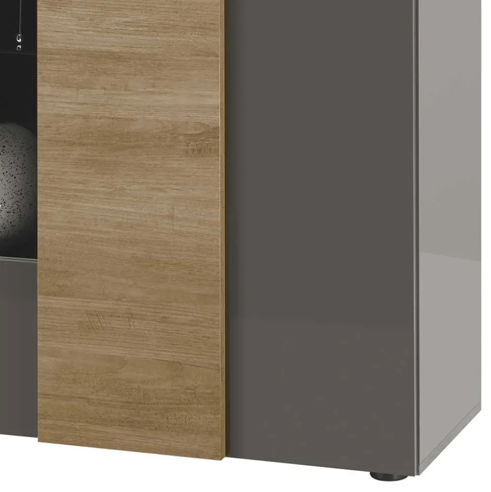 Hochglanz Highboard mit Glas - Eracosta