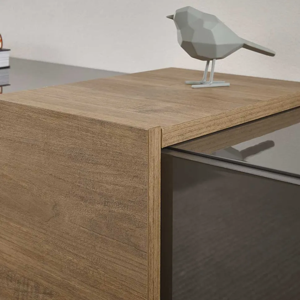 Hochglanz Highboard mit Glas - Eracosta