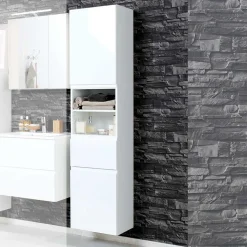 Hochglanz Hochschrank Concetada in Weiß