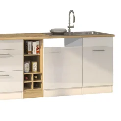 Hochglanz Küchenmöbel in Weiß - Cuneo (zehnteilig)