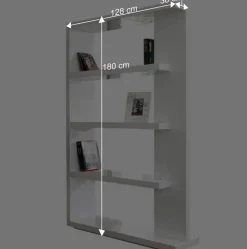 Hochglanz Raumteiler Design Regal in Weiß - Jasmon