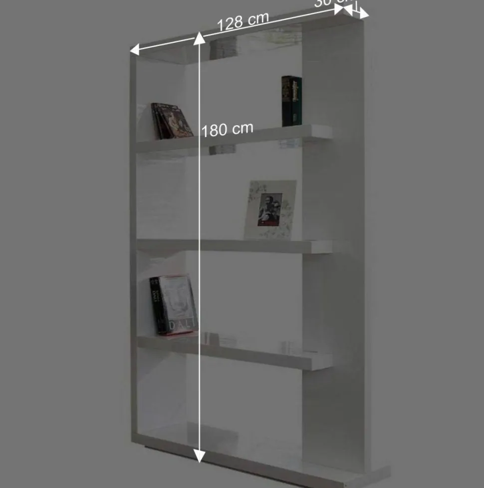 Hochglanz Raumteiler Design Regal in Weiß - Jasmon