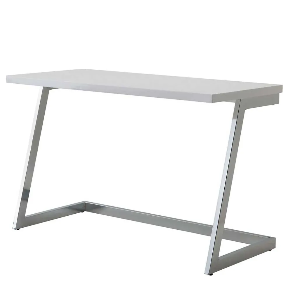 Hochglanz Schreibtisch in Weiß - Toulon