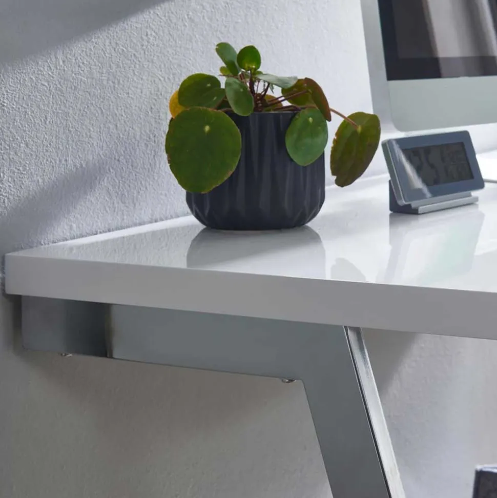 Hochglanz Schreibtisch in Weiß - Toulon