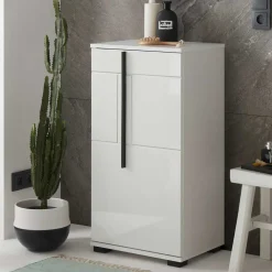 Hochglanz Unterschrank fürs Bad in Weiß - Ingmesan