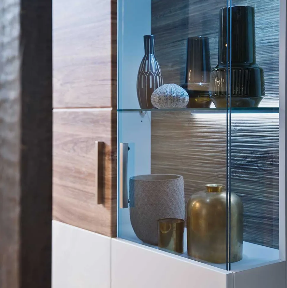 Hochglanz Vitrine in Weiß - Icadro