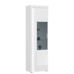 Hochglanz Vitrine mit Licht in Weiß - Gomata
