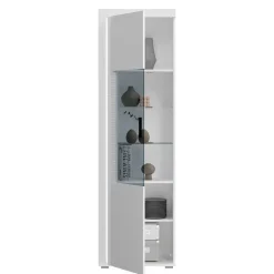 Hochglanz Vitrine mit Licht in Weiß - Gomata