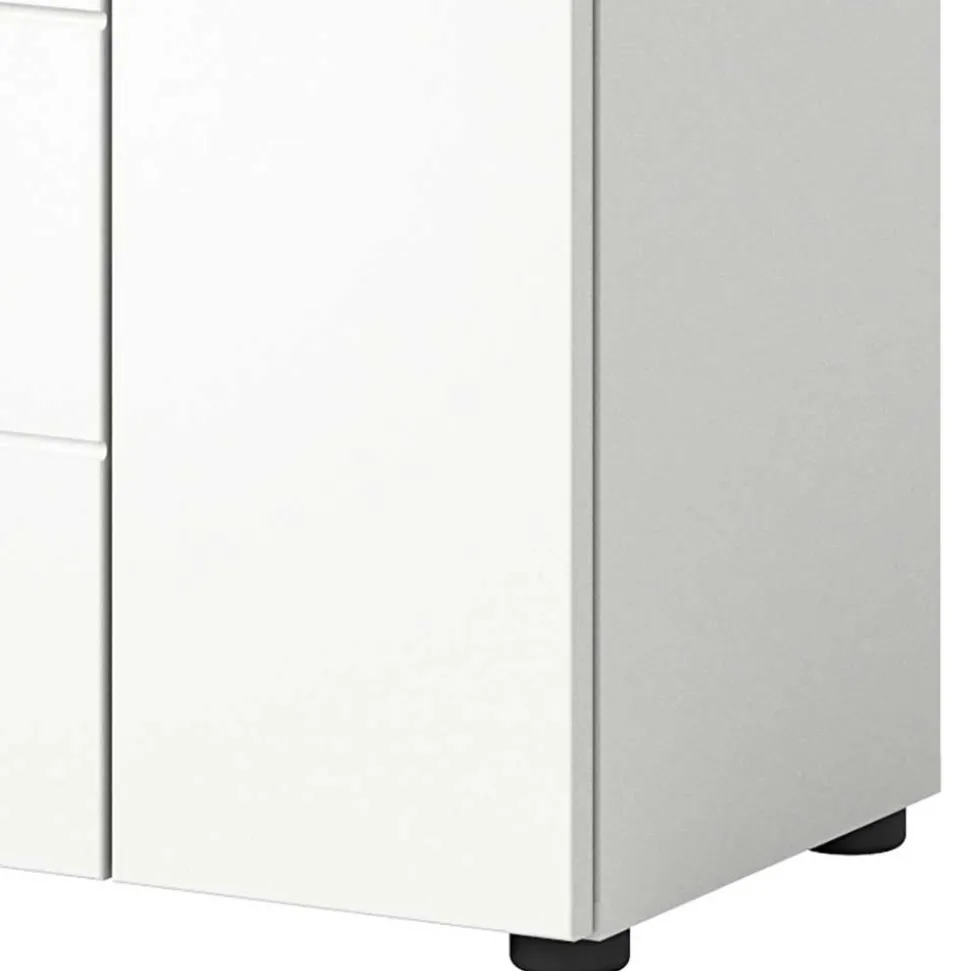 Hochglanz Waschbeckenschrank in Weiß foliert - Vitablos