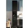 Hochglänzender Bad Hochschrank in Schwarz - Culina