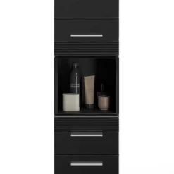 Hochglänzender Bad Hochschrank in Schwarz - Culina