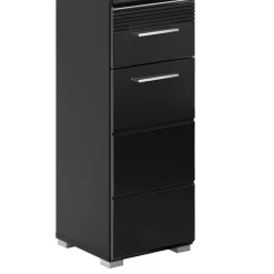 Hochglänzender Bad Hochschrank in Schwarz - Culina