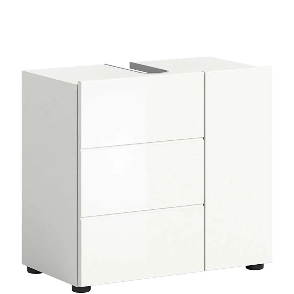Hochglänzender Waschbeckenunterschrank in Weiß - Vitablos