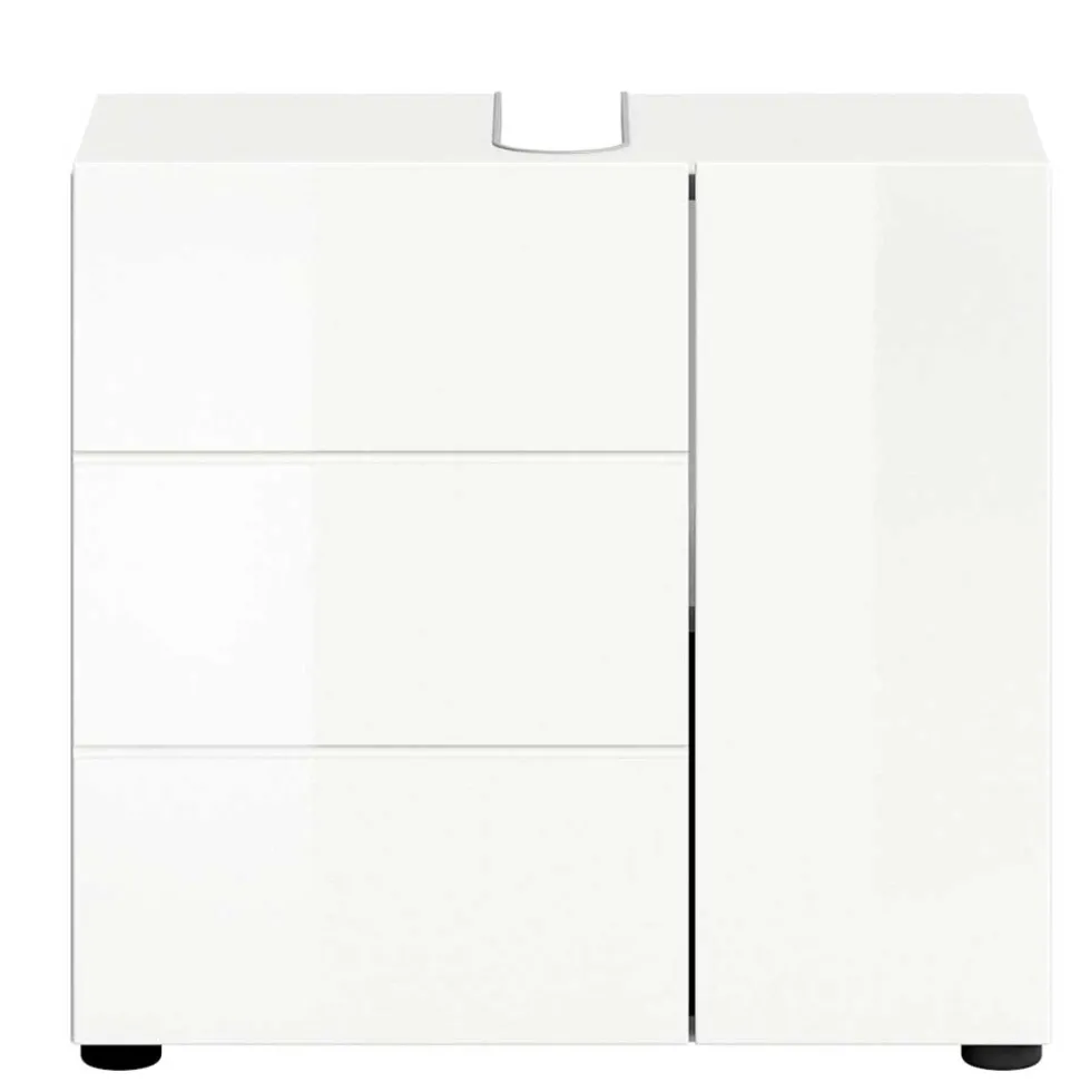 Hochglänzender Waschbeckenunterschrank in Weiß - Vitablos