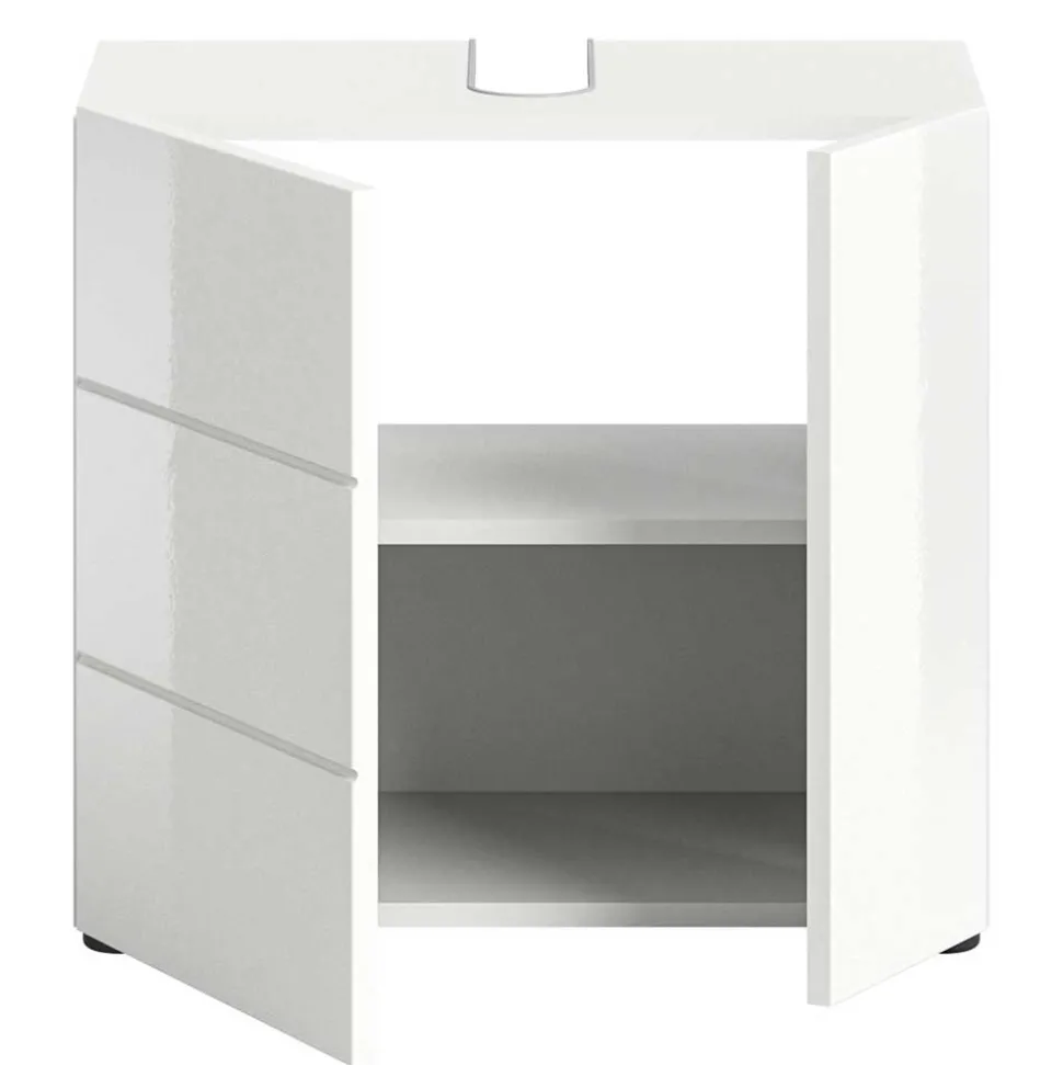 Hochglänzender Waschbeckenunterschrank in Weiß - Vitablos