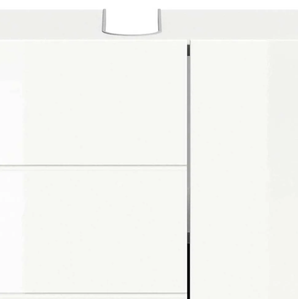 Hochglänzender Waschbeckenunterschrank in Weiß - Vitablos