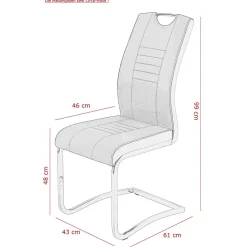 Hochlehner Schwingstuhl in Grau & Schwarz - Milly (Set)