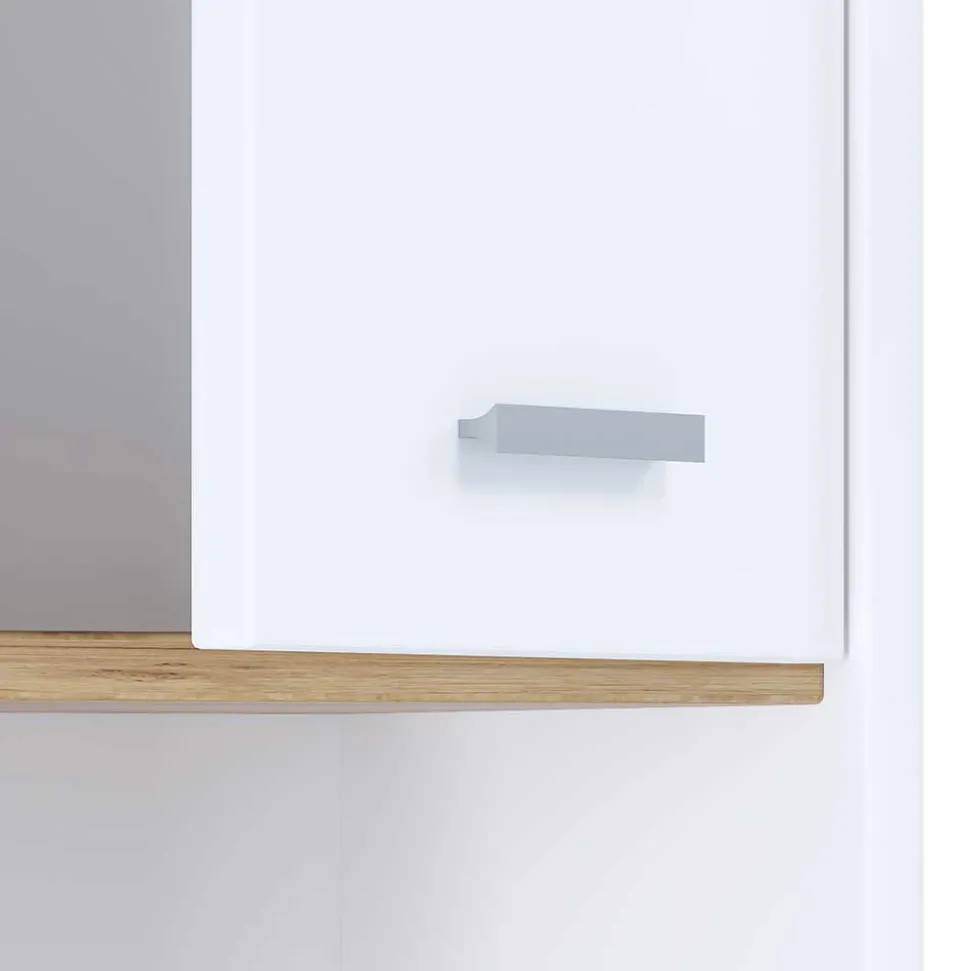 Hochschrank fürs Badezimmer in Weiß & Honig Wildeiche - Luzern