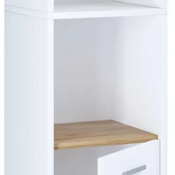 Hochschrank fürs Badezimmer in Weiß & Honig Wildeiche - Luzern