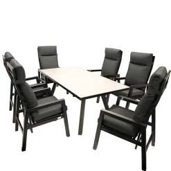 Hochwertige Garten Sitzgruppe in Grau - Alpes (siebenteilig)