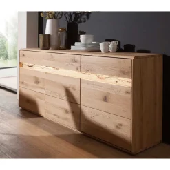Hochwertiges Wildeiche Sideboard 184x86x44 cm - Acmida