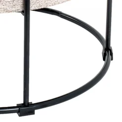 Hocker in Beige meliert Stoff - Zimbu