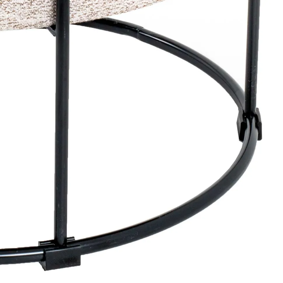 Hocker in Beige meliert Stoff - Zimbu