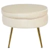 Hocker in Beige Samtbezug - Mamba