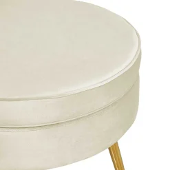 Hocker in Beige Samtbezug - Mamba