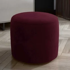 Hocker in Bordeauxrot Samtbezug matt - Canopuss