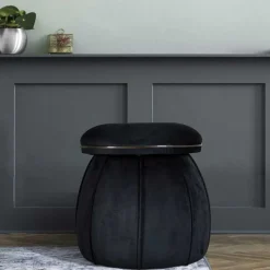 Hocker in Schwarz mit Dunkelgrau - Paladion