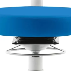 Hocker mit Lehne in Blau Kunstleder - Carito