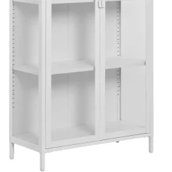 Hohe Vitrine aus Stahl in Weiß - Sancrez