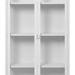 Hohe Vitrine aus Stahl in Weiß - Sancrez