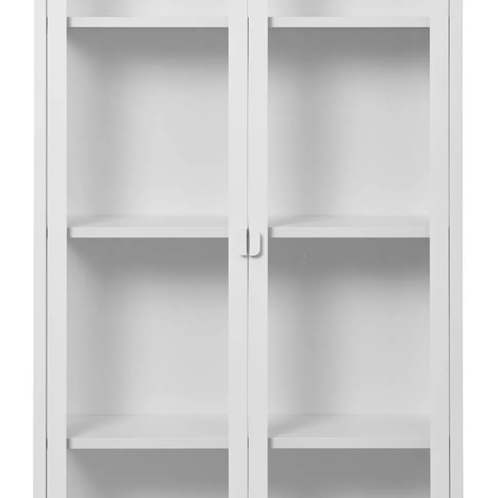 Hohe Vitrine aus Stahl in Weiß - Sancrez