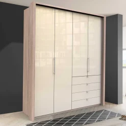 Hoher Schlafzimmerschrank 2-türig & 4 Schubladen - Rativian