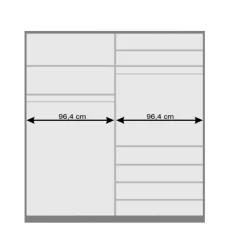 Hoher Schlafzimmerschrank 2-türig & 4 Schubladen - Rativian