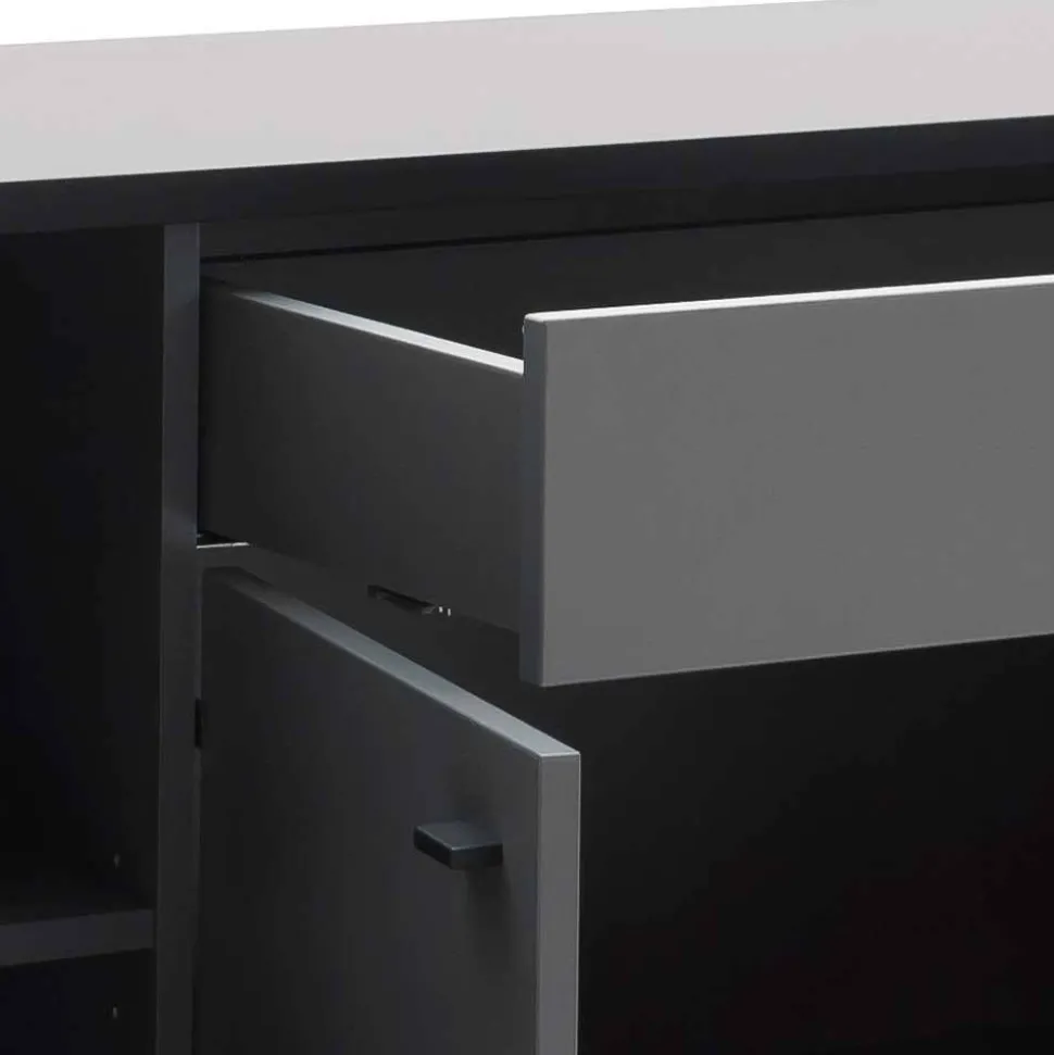 Hohes Sideboard in Grau & Anthrazit - Ridona
