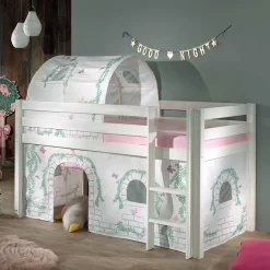 Hohes Spielbett für Mädchen in Weiß - Zurico