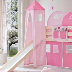 Hohes Spielbett in Natur & Rosa & Pink - Liza