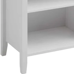 Holz Badregal mit Schublade in Weiß & Grau - Mirandesca