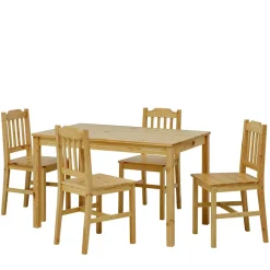 Holz Essgruppe mit vier Sitzplätzen - Sortho (fünfteilig)