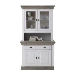 Holz Küchenbuffet Mirandesca in Weiß Grau